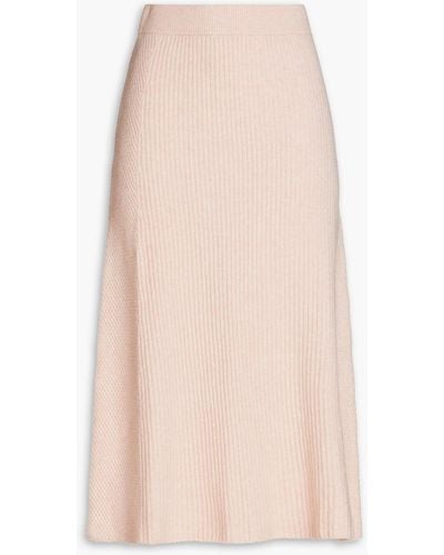 Maje Ribbed-knit Midi Skirt - Pink