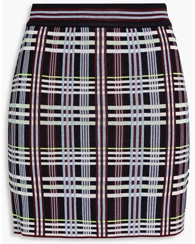 M Missoni Checked Jacquard-knit Mini Skirt - Black