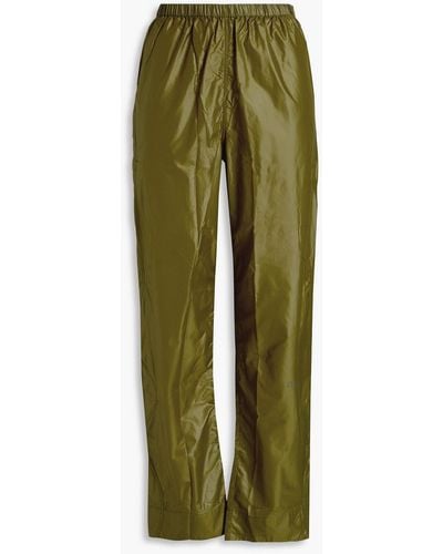 Ganni Shell Straight-leg Trousers - Green