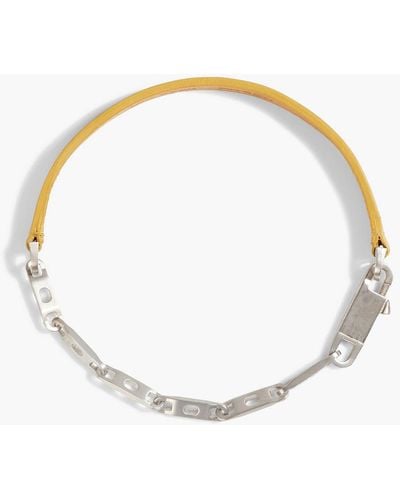 Rick Owens Silver-tone And Leather Choker - White