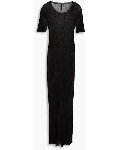 Petar Petrov Ribbed Linen And Silk-blend Maxi Dress - Black