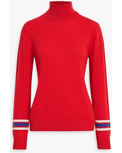 Chinti & Parker Striped Wool And Cashmere-blend Turtleneck Jumper - Red
