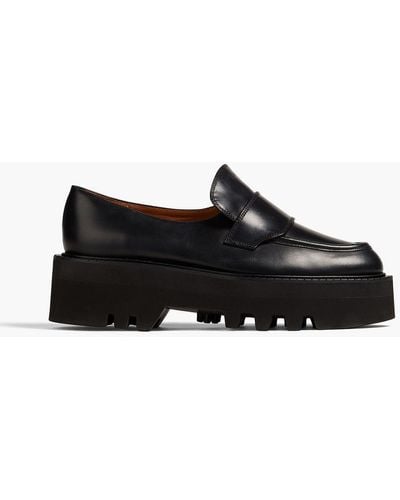 Atp Atelier Pescara Leather Platform Loafers - Black