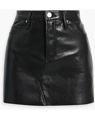 FRAME Le High N Tight Stretch-leather Mini Skirt - Black