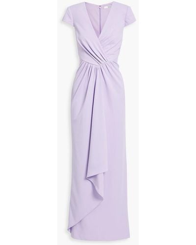 Badgley Mischka Draped Crepe Gown - Purple
