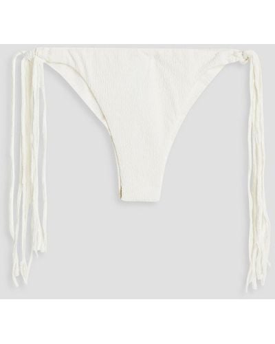 ViX Firenze Fringe Low-rise Bikini Briefs - White
