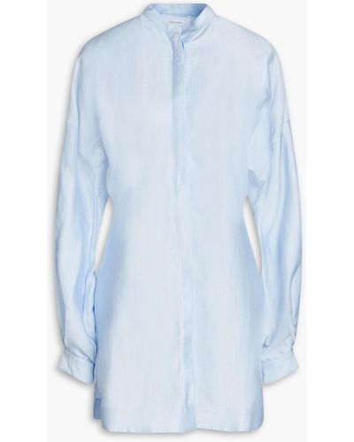 Bondi Born Bretagne hemdkleid aus glänzendem twill in minilänge - Blau