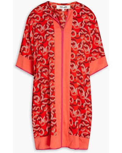 Diane von Furstenberg Printed Crepe Tunic - Red