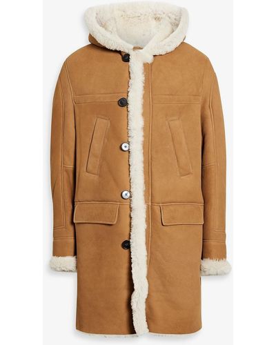 IRO Shearling Hooded Coat - Brown