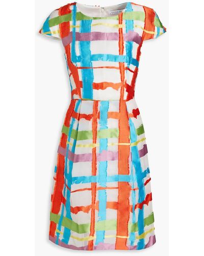 Andrew Gn Checked Fil Coupé Organza Dress - White