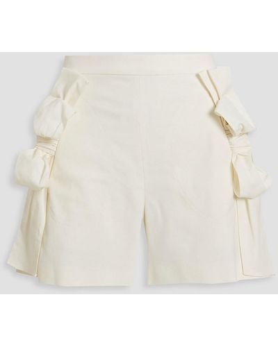RED Valentino Bow-detailed Twill Shorts - Natural
