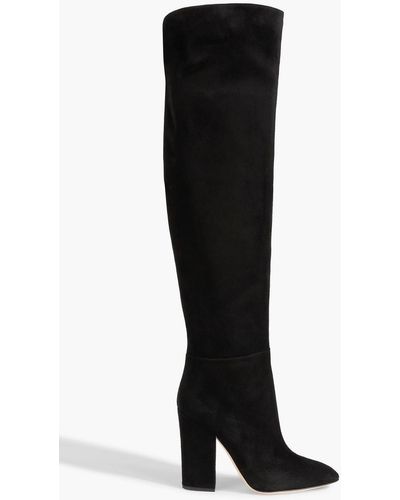 Sergio Rossi Scarlett 105 Suede Over-the-knee Boots - Black