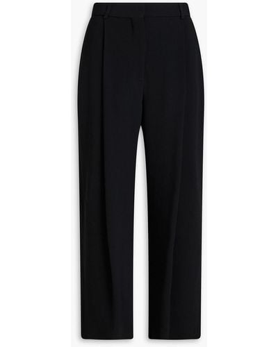 Victoria Beckham Silk-crepe Straight-leg Trousers - Black
