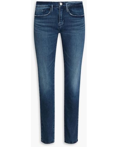 FRAME Slim-fit Faded Denim Jeans - Blue