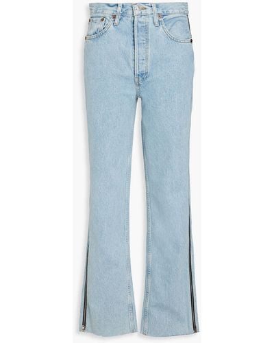 RE/DONE 90s Zip-detailed High-rise Straight-leg Jeans - Blue