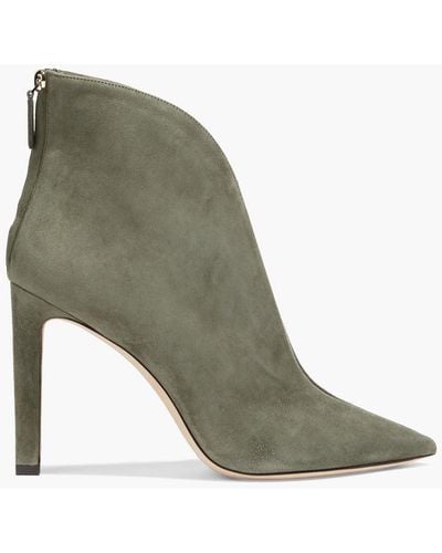 Jimmy Choo Bowie 100 Suede Ankle Boots - Green