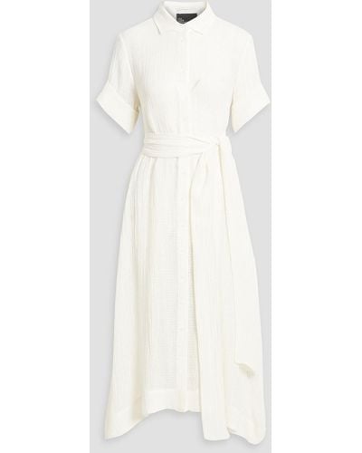 Lisa Marie Fernandez Hemdkleid aus gaze aus einer leinenmischung in midilänge - Weiß