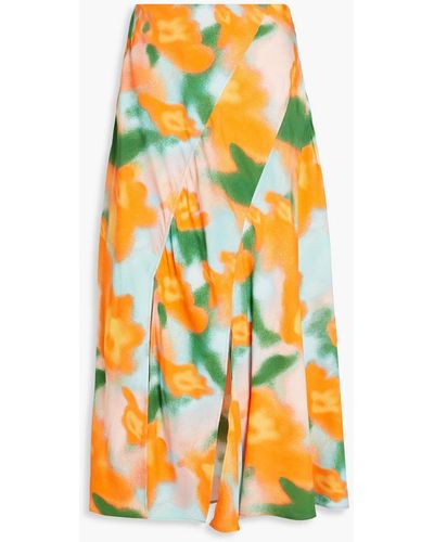 Rejina Pyo Printed Cady Midi Skirt - Orange