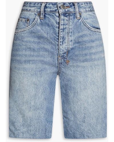 Ksubi Ausgewaschene jeansshorts in distressed-optik - Blau