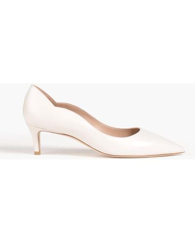 Stuart Weitzman Anny 50 Leather Court Shoes - White