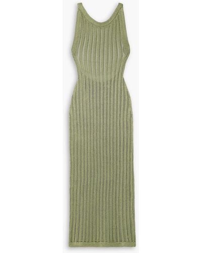 Savannah Morrow North Open-back Crocheted Pima Cotton Maxi Dress - Green