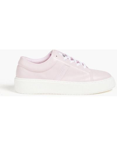 Ganni Leather Trainers - Pink