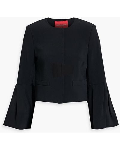 Carolina Herrera Cropped Crepe Jacket - Black