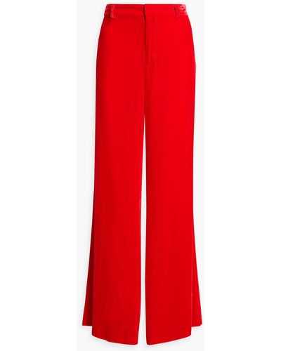 Les Rêveries Velvet Wide-leg Pants - Red