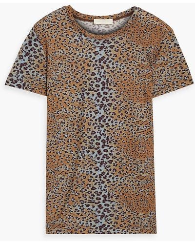 Ulla Johnson Estelle t-shirt aus baumwoll-jersey mit leopardenprint - Braun