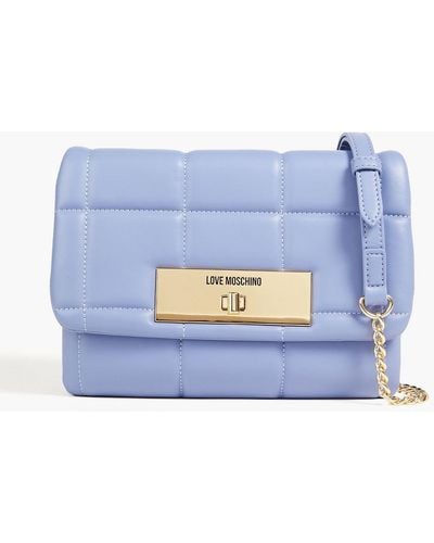 Love Moschino Quilted Faux Leather Shoulder Bag - Blue
