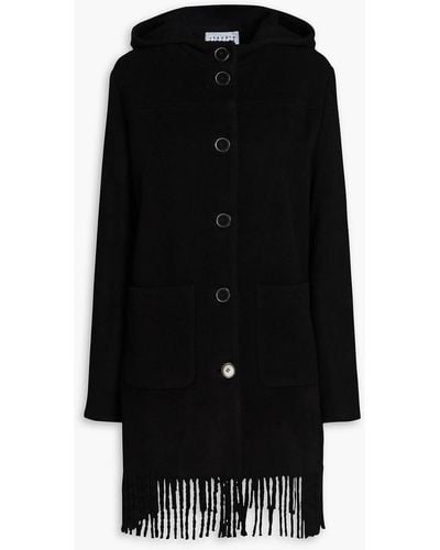 Claudie Pierlot Wool-blend Felt Hooded Coat - Black