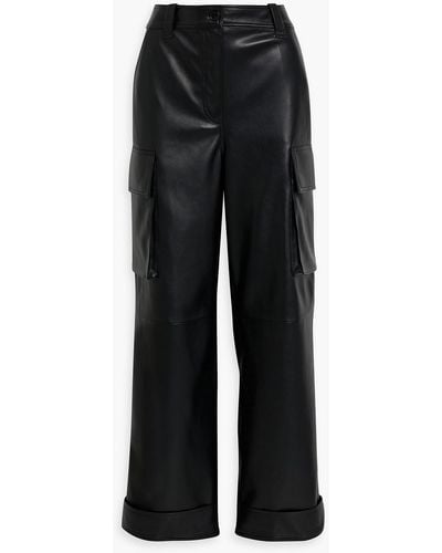 Stand Studio Faux Leather Cargo Pants - Black