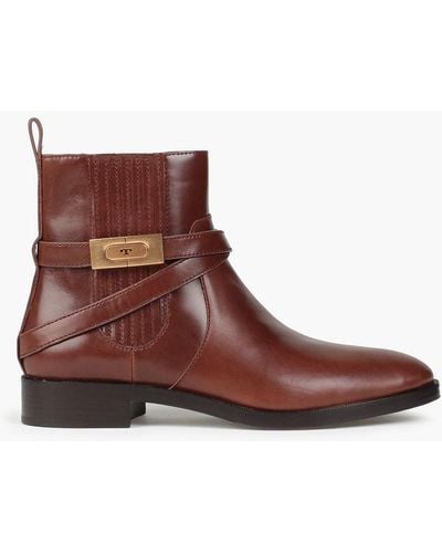 Tory Burch Chelsea Leather Ankle Boots - Brown