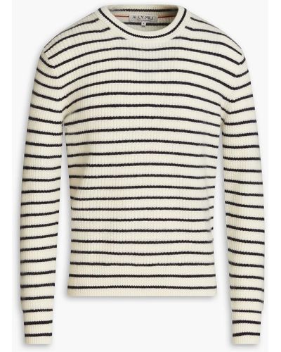Alex Mill Jordan Striped Cashmere Sweater - White
