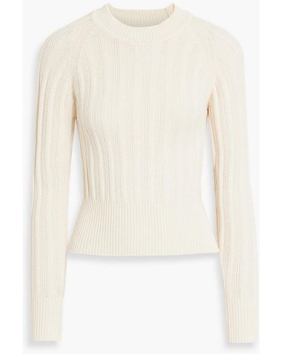 Iris & Ink Ingrid Ribbed Organic Cotton-blend Sweater - White