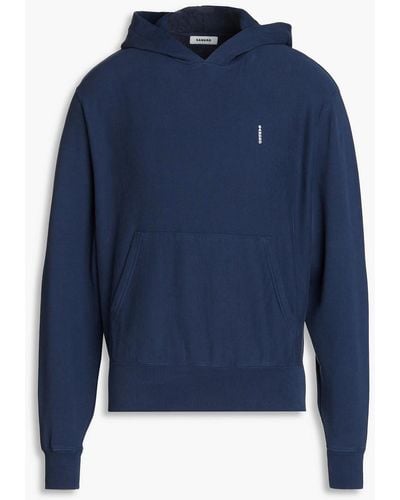 Sandro French Cotton-terry Hoodie - Blue