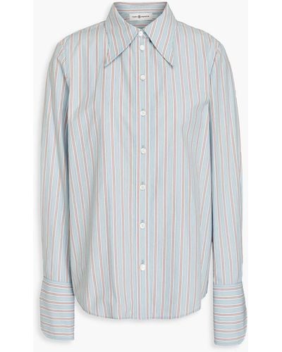Tory Burch Striped Cotton-poplin Shirt - White