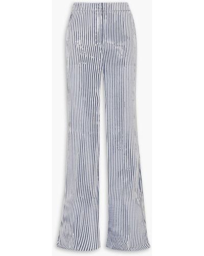 Akris Farida Metallic Striped Canvas Bootcut Trousers - Grey
