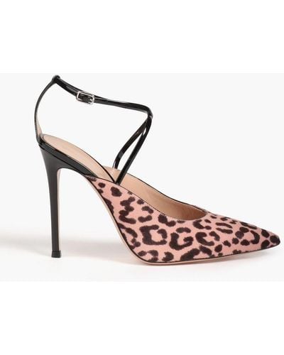 Gianvito Rossi Astley Leopard-print Calf Hair Court Shoes - Pink