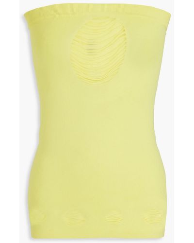 Maisie Wilen Strapless Cutout Stretch-jersey Top - Yellow