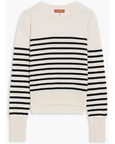 Altuzarra Camarina Striped Cashmere Sweater - White