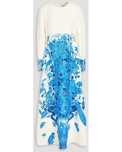 Valentino Garavani Floral-print Crepe Maxi Dress - Blue