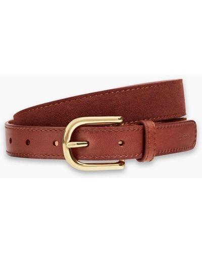 Paul Smith Suede And Leather Belt - Brown