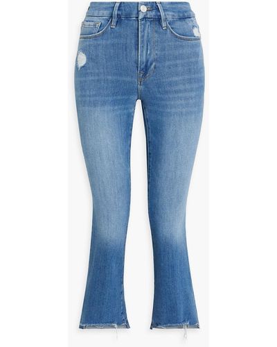 FRAME Le Crop Mini Boot High-rise Bootcut Jeans - Blue