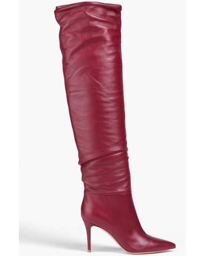 Gianvito Rossi Valeria Gathered Leather Over-the-knee Boots