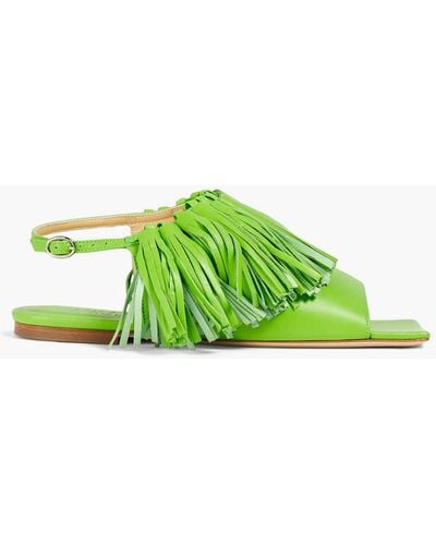 A.W.A.K.E. MODE Tasselled Leather Sandals - Green