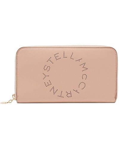 Stella McCartney Continental portemonnaie aus perforiertem kunstleder - Pink