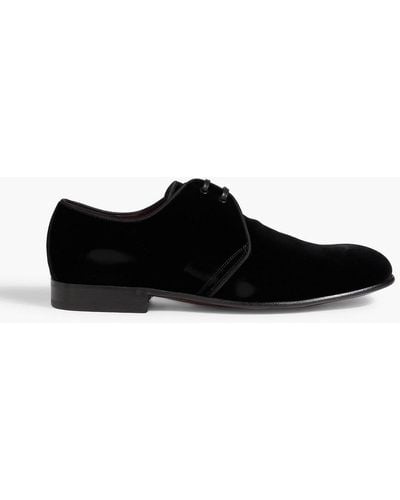 Dolce & Gabbana Velvet Derby Shoes - Black