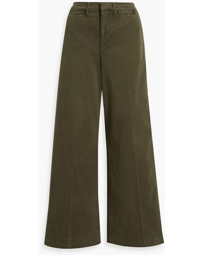FRAME Cotton-blend Twill Wide-leg Pants - Green