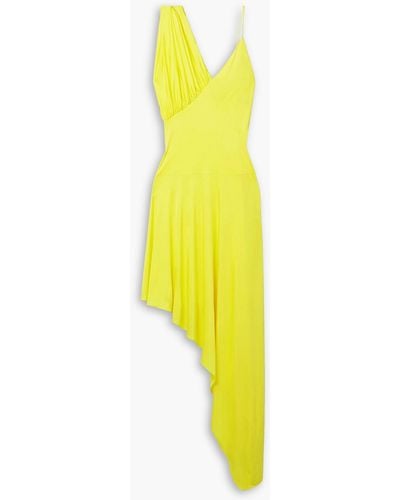 Stella McCartney Asymmetric Draped Jersey Dress - Yellow